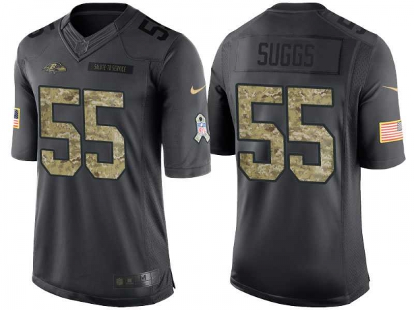 Nike Baltimore Ravens #55 Terrell Suggs Men's Stitched Anthracite NFL Salute to Service Limited Jerseys