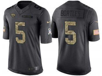 Nike Jacksonville Jaguars #5 Blake Bortles Men's Stitched Anthracite NFL Salute to Service Limited Jerseys