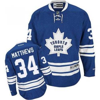 Toronto Maple Leafs #34 Auston Matthews Blue Alternate Stitched NHL Jersey