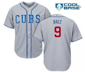 Chicago Cubs #9 Javier Baez Grey Alternate Road Cool Base Stitched Baseball Jersey