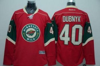 Minnesota Wild #40 Devan Dubnyk Red Stitched NHL Jersey