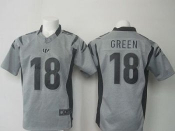 Nike Bengals #18 A.J. Green Gray Men's Stitched NFL Limited Gridiron Gray Jersey