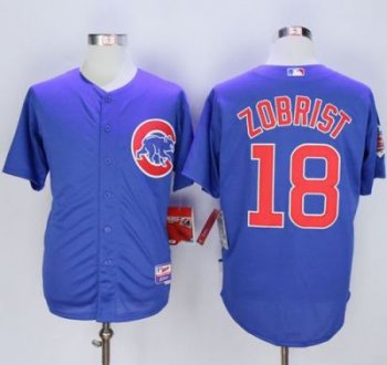 Chicago Cubs #18 Ben Zobrist Blue Alternate Cool Base Stitched MLB Jersey