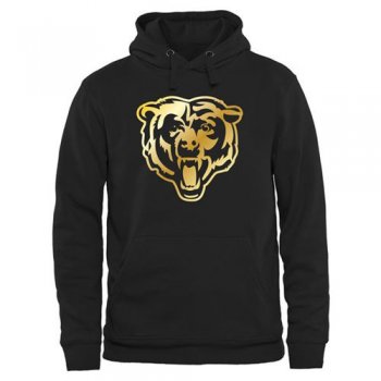 Men's Chicago Bears Pro Line Black Gold Collection Pullover Hoodie