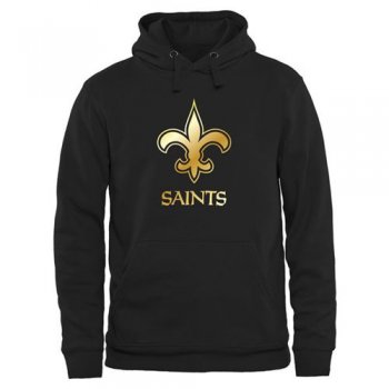 Men's New Orleans Saints Pro Line Black Gold Collection Pullover Hoodie