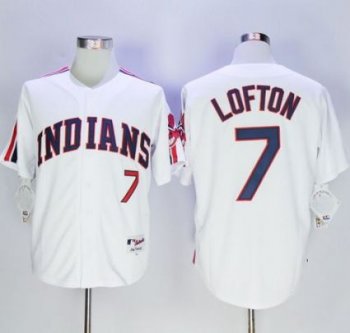 Cleveland Indians #7 Kenny Lofton White 1978 Turn Back The Clock Stitched MLB Jersey