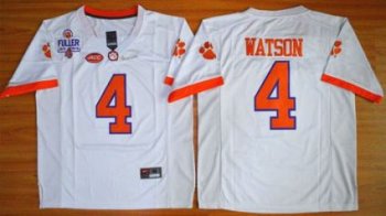 Clemson Tigers #4 Deshaun Watson White 2016 National Championship Stitched NCAA Jersey