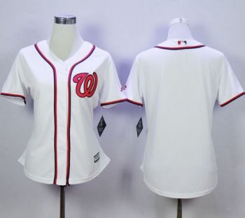 Women Washington Nationals Blank White Fashion Stitched MLB Jersey