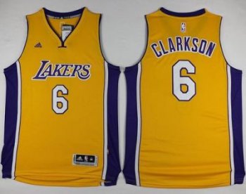 Los Angeles Lakers #6 Jordan Clarkson Yellow Stitched NBA Jersey