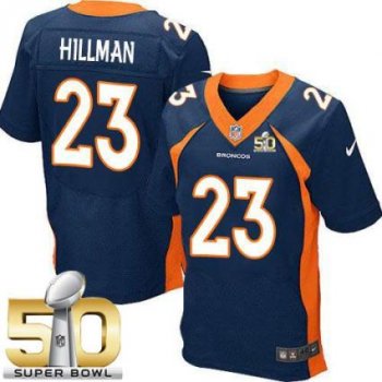 Nike Denver Broncos #23 Ronnie Hillman Navy Blue Alternate Super Bowl 50 Men's Stitched NFL New Elite Jersey