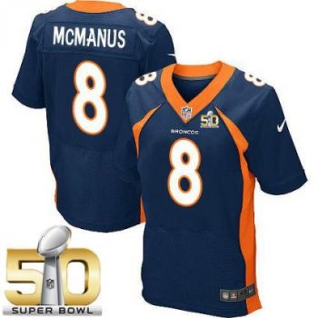 Nike Denver Broncos #8 Brandon McManus Navy Blue Alternate Super Bowl 50 Men's Stitched NFL New Elite Jersey