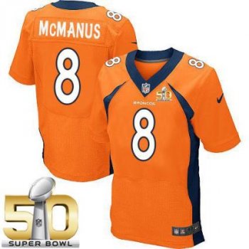 Nike Denver Broncos #8 Brandon McManus Orange Team Color Super Bowl 50 Men's Stitched NFL New Elite Jersey