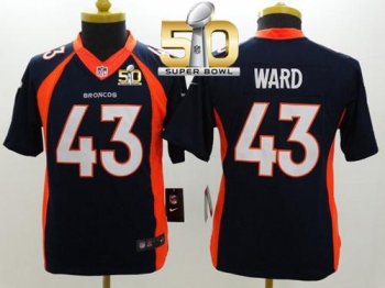 Youth Nike Broncos #43 T.J. Ward Blue Alternate Super Bowl 50 Stitched NFL New Limited Jersey