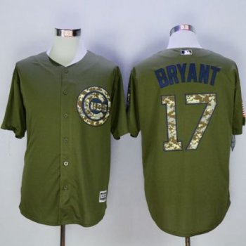 Chicago Cubs #17 Kris Bryant Green Camo New Cool Base Stitched MLB Jersey