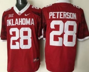 Oklahoma Sooners #28 Adrian Peterson Red New XII Stitched NCAA Jersey