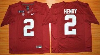 Alabama Crimson Tide #2 Derrick Henry Red 2016 National Championship Stitched NCAA Jersey