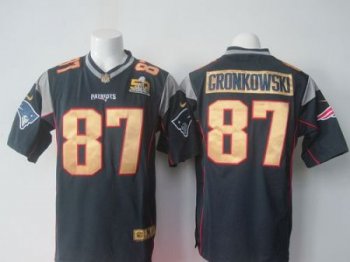 Nike New England Patriots #87 Rob Gronkowski Navy Blue Team Color Super Bowl 50 Collection Men's Stitched NFL Elite Jersey