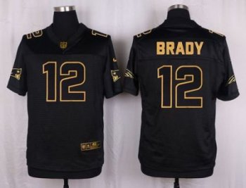 Nike New England Patriots #12 Tom Brady Pro Line Black Gold Collection Men's Stitched NFL Elite Jersey