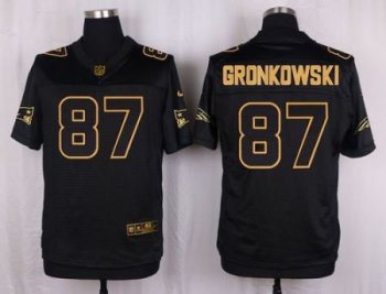 Nike New England Patriots #87 Rob Gronkowski Pro Line Black Gold Collection Men's Stitched NFL Elite Jersey