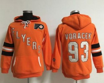 Women Philadelphia Flyers #93 Jakub Voracek Orange Old Time Heidi NHL Hoodie