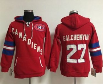 Women Montreal Canadiens #27 Alex Galchenyuk Red Old Time Heidi NHL Hoodie