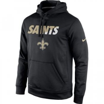 Men's New Orleans Saints Nike Black Kick Off Staff Performance Pullover Hoodie