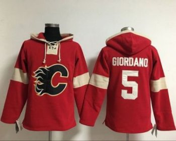 Calgary Flames #5 Mark Giordano Red Pullover NHL Hoodie