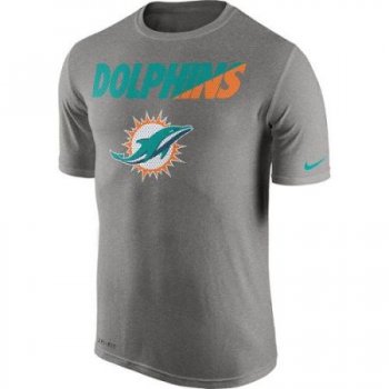 Men's Miami Dolphins Nike Heather Gray Legend Staff Practice Performance T-Shirt