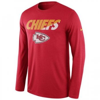 Men's Kansas City Chiefs Nike Red Legend Staff Practice Long Sleeves Performance T-Shirt