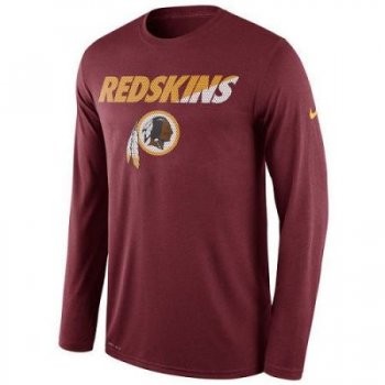 Men's Washington Redskins Nike Burgundy Legend Staff Practice Long Sleeves Performance T-Shirt