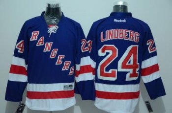 New York Rangers #24 Oscar Lindberg Blue Stitched NHL Jersey