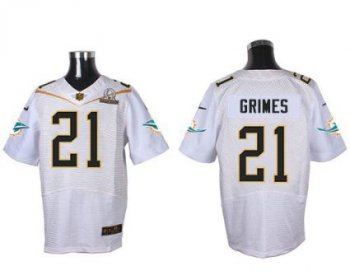 Nike Miami Dolphins #21 Brent Grimes White 2016 Pro Bowl Men's Stitched NFL Elite Jersey