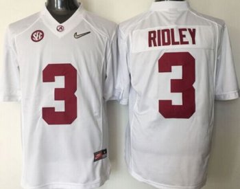 Alabama Crimson Tide #3 Calvin Ridley White 2016 National Championship Stitched NCAA Jersey