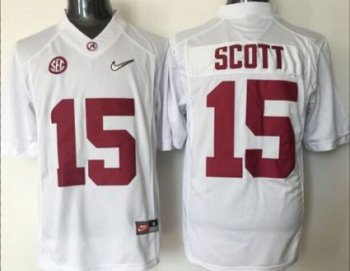 Alabama Crimson Tide #15 JK Scott White 2016 National Championship Stitched NCAA Jersey