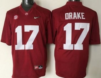 Alabama Crimson Tide #17 Kenyan Drake Red 2016 National Championship Stitched NCAA Jersey