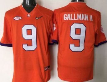 Clemson Tigers #9 Wayne Gallman II Orange 2016 National Championship Stitched NCAA Jersey