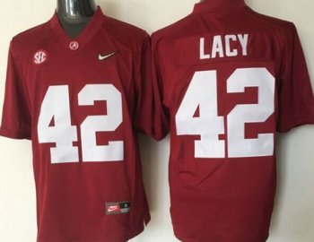 Alabama Crimson Tide #42 Eddie Lacy Red 2016 National Championship Stitched NCAA Jersey