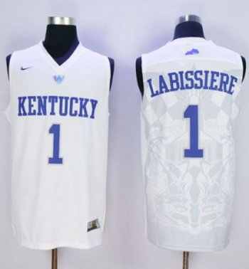 Kentucky Wildcats #1 Skal Labissiere White Basketball Stitched NCAA Jersey