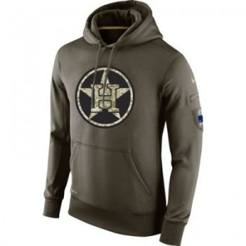 Men's Houston Astros Nike Olive Salute To Service KO Performance Hoodie