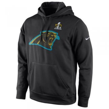 Men's Carolina Panthers Nike Black Super Bowl 50 Bound Team Travel Performance Pullover Hoodie