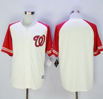 Washington Nationals Blank CreamRed Exclusive New Cool Base Stitched MLB Jersey