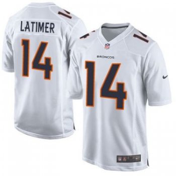 Nike Denver Broncos #14 Cody Latimer White Men's Stitched NFL Game Event Jersey