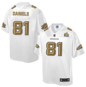 Nike Denver Broncos #81 Owen Daniels White Men's NFL Pro Line Super Bowl 50 Fashion Game Jersey