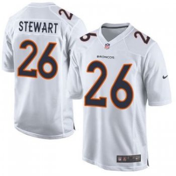 Nike Denver Broncos #26 Darian Stewart White Men's Stitched NFL Game Event Jersey