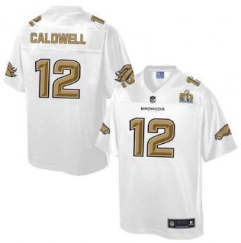 Nike Denver Broncos #12 Andre Caldwell White Men's NFL Pro Line Super Bowl 50 Fashion Game Jersey