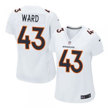 Women Nike Broncos #43 T.J. Ward White Stitched NFL Game Event Jersey