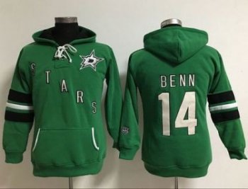 Women's Dallas Stars #14 Jamie Benn Green Old Time Heidi Hoodie NHL Hoodie