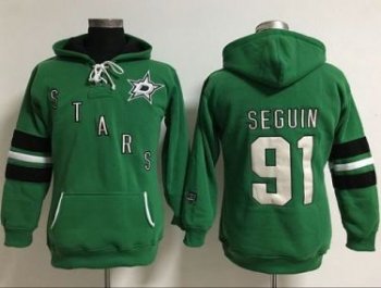 Women's Dallas Stars #91 Tyler Seguin Green Old Time Heidi Hoodie NHL Hoodie