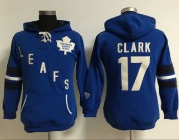 Women's Toronto Maple Leafs #17 Wendel Clark Blue Old Time Heidi Hoodie NHL Hoodie