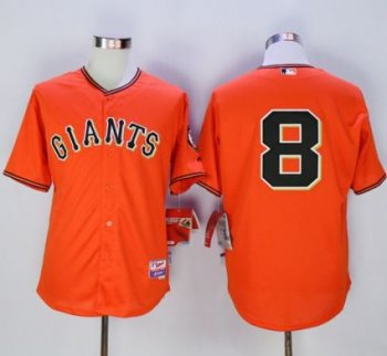 San Francisco Giants #8 Hunter Pence Orange Old Style Giants Stitched MLB Jersey